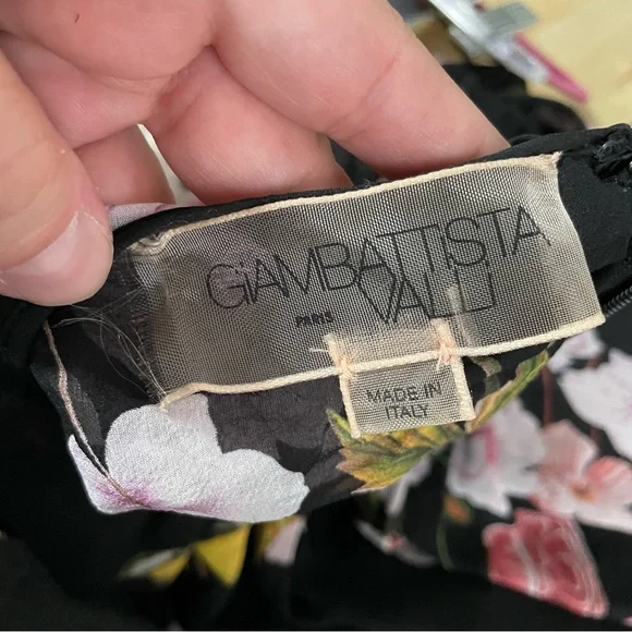 Giambattista Valli Frilled Cape Floral Silk Blouse Size XL - Picture 8 of 11